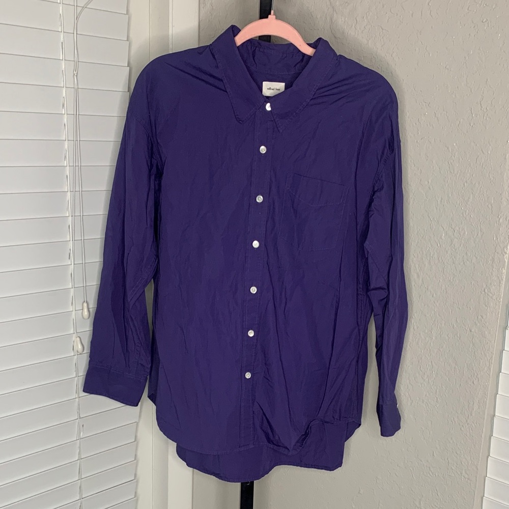 Wilfred free button up long sleeve shirt small